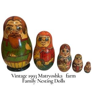 Matryoshka Russian Nesting Dolls -Vintage 1993 -Signed
